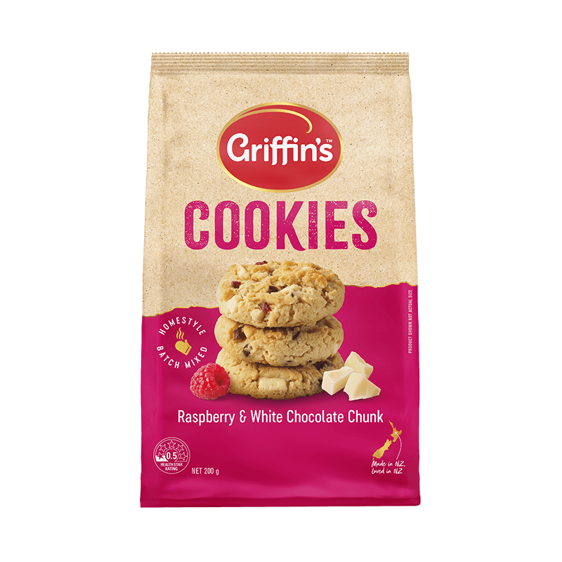 21261 Cookies Raspberry White Chocolate 12x200g FOP